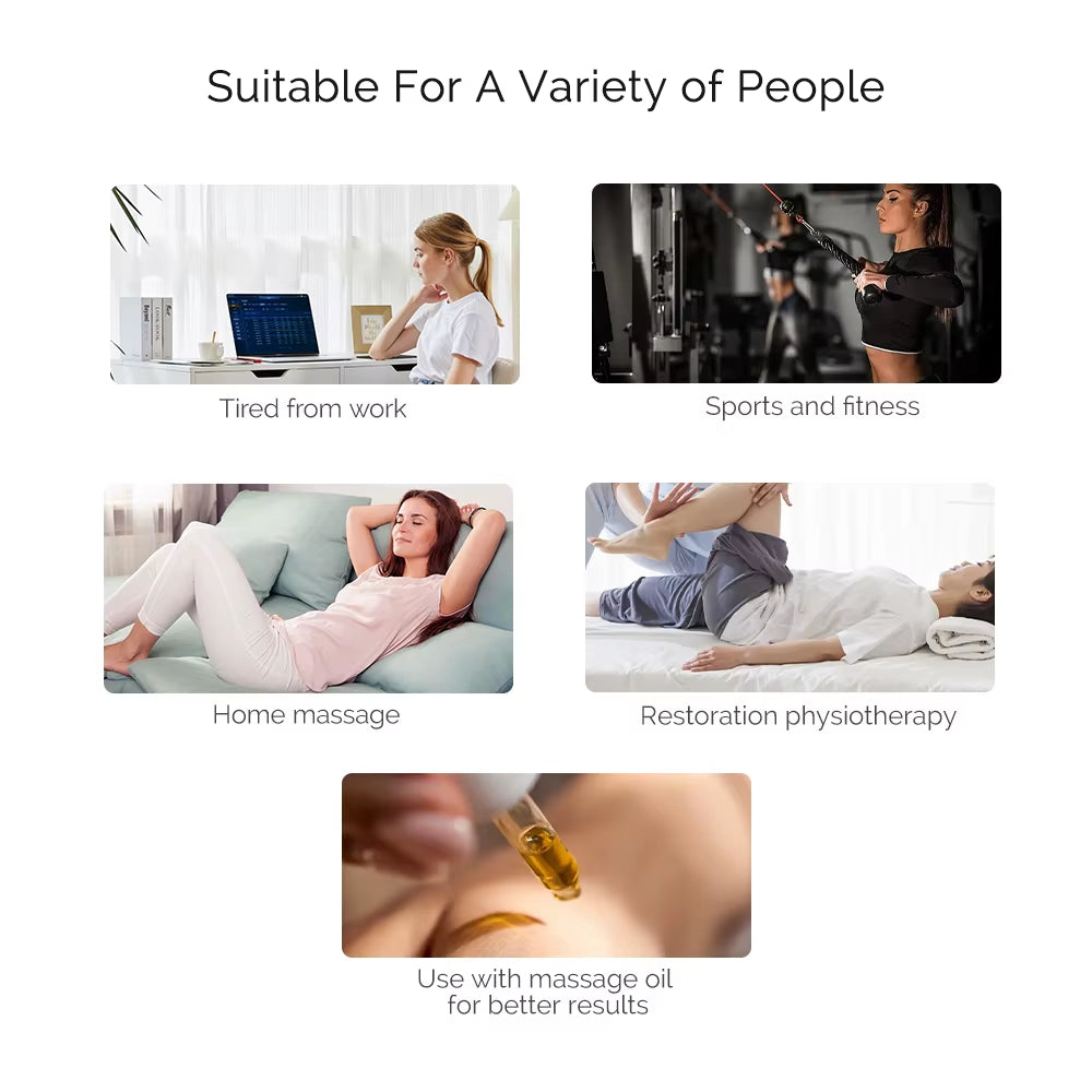 Electric Fascia Massager Microcurrent Vibration Body Lifting Guasha Massage Face Beauty SPA Muscle Relief Relaxation